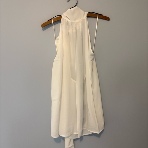 Pinko Torcello White Georgette Tie-Neck Backless Halter Top Women’s XL NWT - Picture 2 of 7